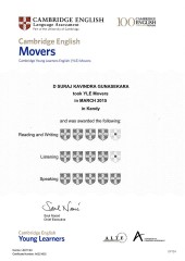 YLE  MOVERS EXAM Results (Unex English College)  (1)