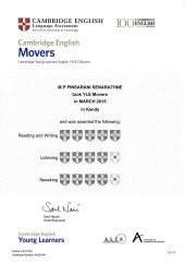 YLE  MOVERS EXAM Results (Unex English College)  (11)
