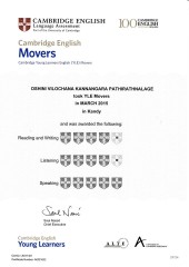 YLE  MOVERS EXAM Results (Unex English College)  (12)