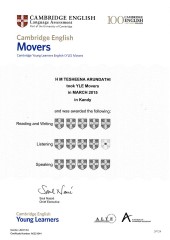 YLE  MOVERS EXAM Results (Unex English College)  (5)