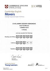 YLE  MOVERS EXAM Results (Unex English College)  (6)
