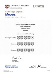YLE  MOVERS EXAM Results (Unex English College)  (8)