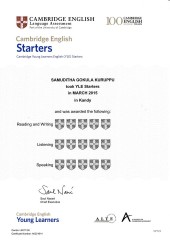 YLE  Starters EXAM Results (Unex English College)  (11)