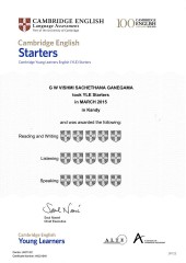 YLE  Starters EXAM Results (Unex English College)  (16)