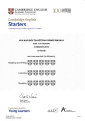 YLE  Starters EXAM Results (Unex English College)  (2)