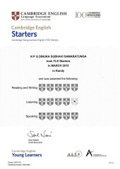 YLE  Starters EXAM Results (Unex English College)  (22)