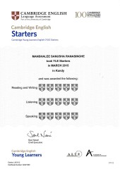 YLE  Starters EXAM Results (Unex English College)  (28)