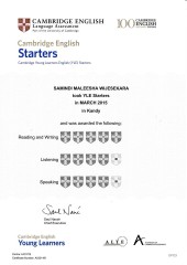YLE  Starters EXAM Results (Unex English College)  (9)